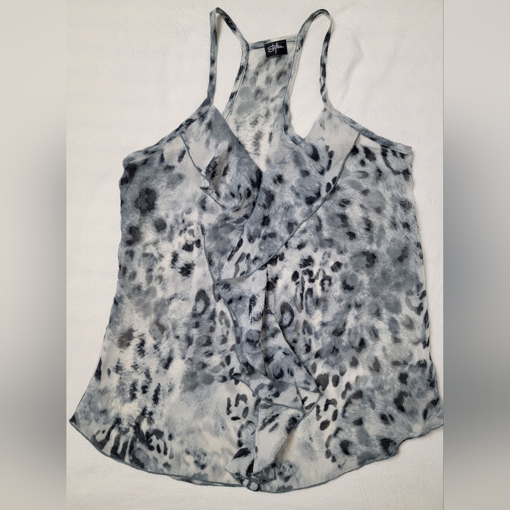 Styles animal print sheer blouse size medium